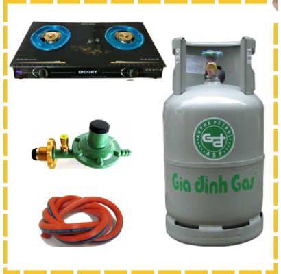 Trọn Bộ Bình Bếp Gas Đôi Dicory Van Dây Tự Động Giao Tận Nơi