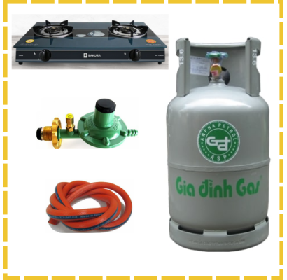  Combo Trọn Bộ  Bình Gas Bếp Gas  Sakura Van Dây Tự Động