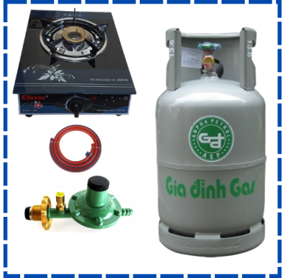 Trọn Bộ Bình Gas Bếp Gas Đơn Van Dây Tự Động 