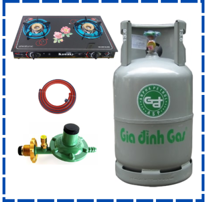 Trọn Bộ Bình Bếp Gas Đôi Van Dấy Tự  Động Giao 15p